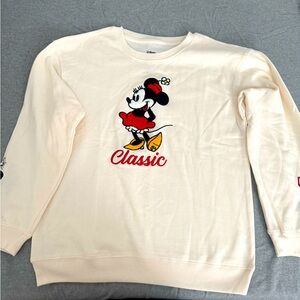 Ladies Minnie Mouse Fashion sweatshirt crewneck with chenille patch